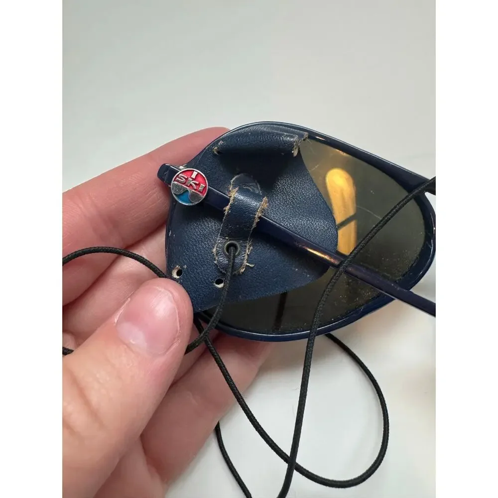 Vintage 1980s SnowKing Dark blue ski Aviator sunglasses